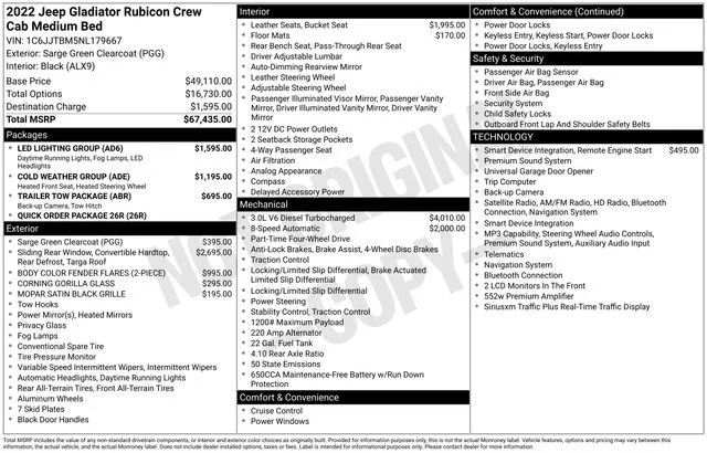 Used 2022 Green Jeep Rubicon 4x4 image 1
