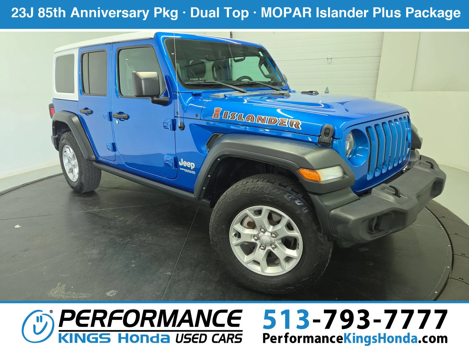 Used 2021 Hydro Blue Pearlcoat Jeep Unlimited Islander image 1