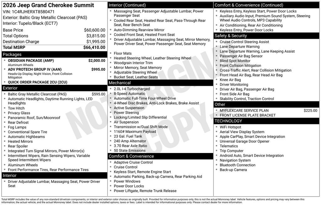 New 2026 Baltic Gray Metallic Clear-Coat Exterior Paint Jeep Summit image 40