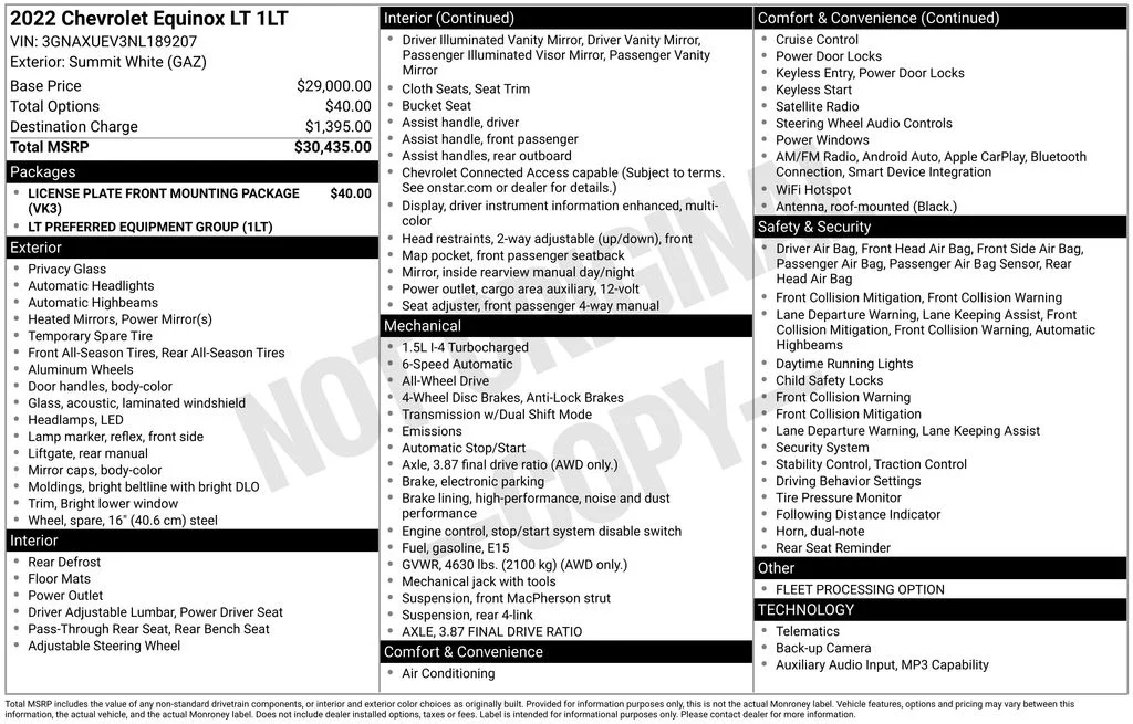Certified Used 2022 White Chevrolet LT image 50