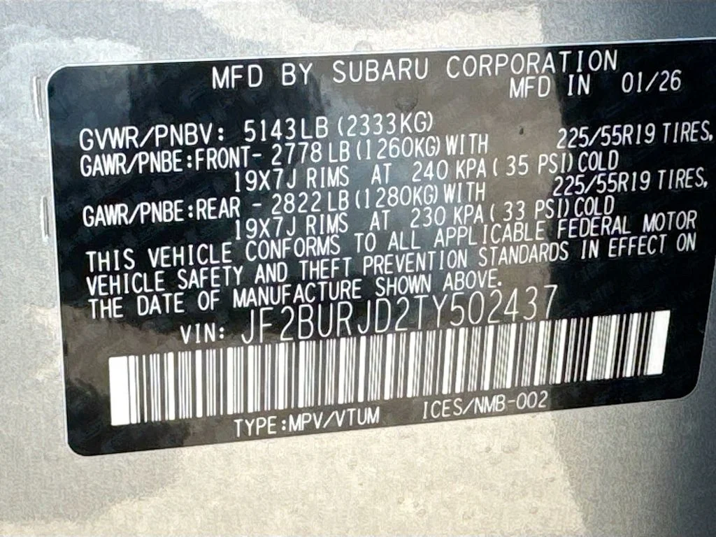 New 2026 ICE SILVER METALLIC Subaru Touring XT image 42