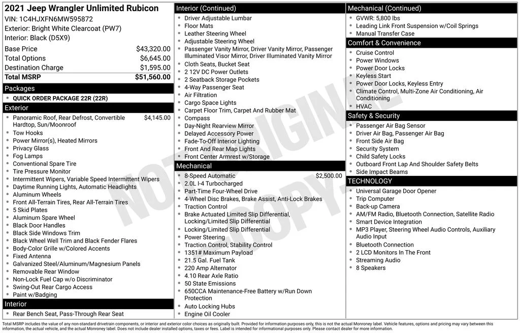 Used 2021 White Jeep Unlimited Rubicon image 2