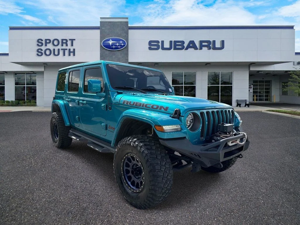 Used 2020 Teal Jeep Unlimited Rubicon image 1