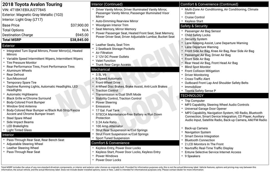 Used 2018 Gray Toyota Touring image 6