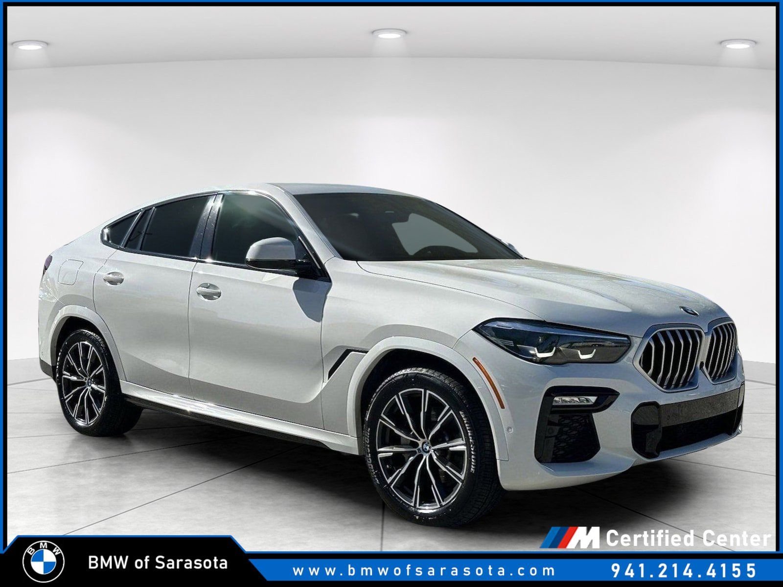 White 2021 BMW X6 sDrive40i RWD SUV / Crossover Rear-Wheel Drive