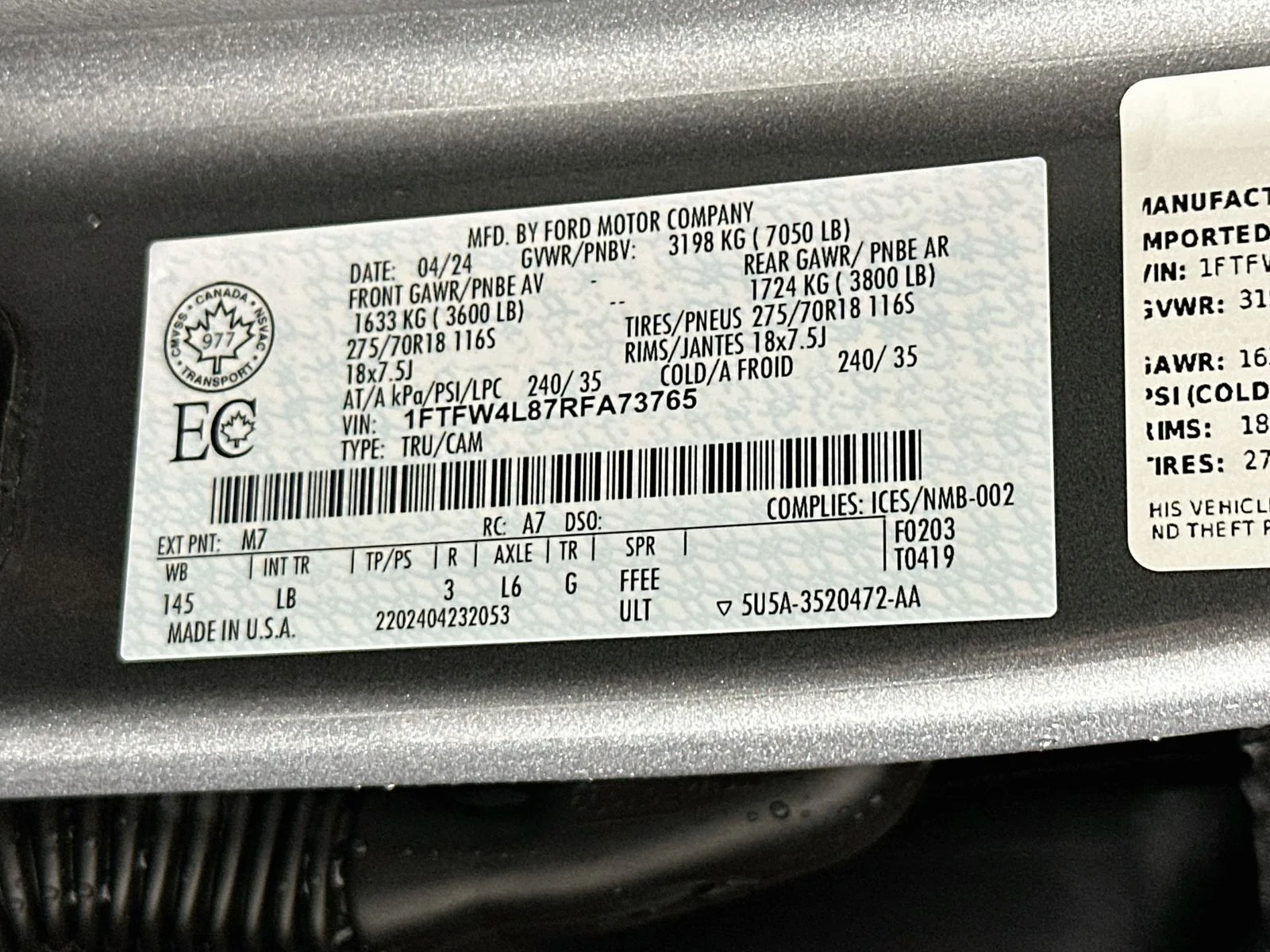 Used 2024 Carbonized Gray Metallic Ford Tremor image 34