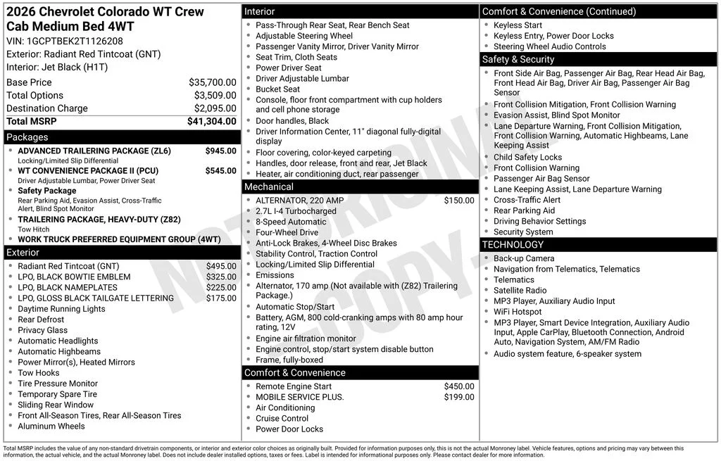 Used 2026 Red Chevrolet Work Truck image 6