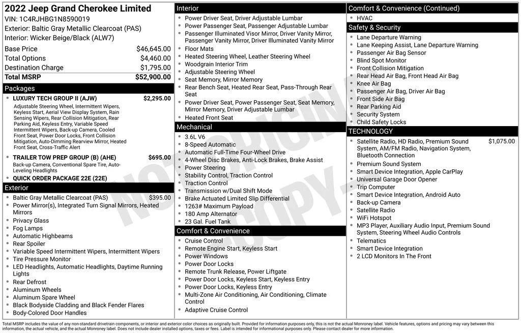 Used 2022 Baltic Gray Metallic Clearcoat Jeep Limited image 4