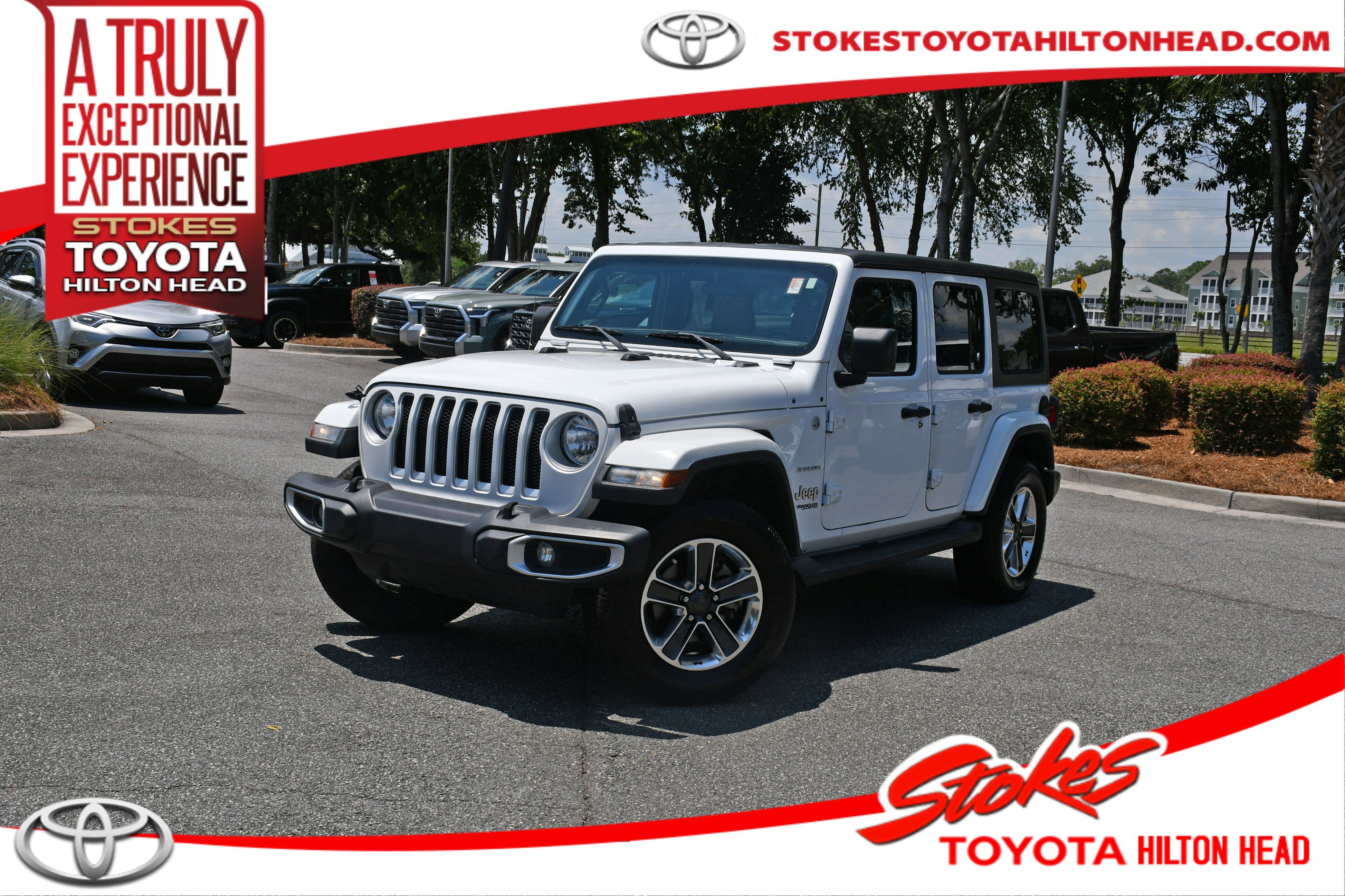 Used 2021 White Jeep Unlimited Sahara image 1