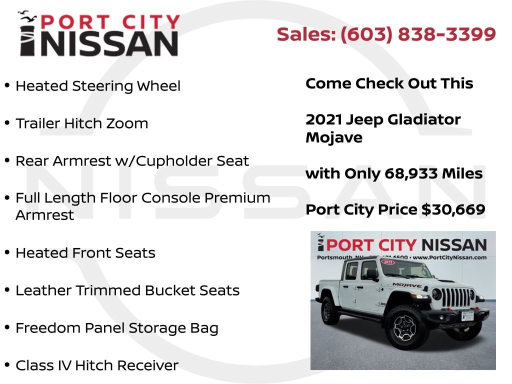 Used 2021 Bright White Clearcoat Jeep Mojave w/leather, cold weather & tow pkgs image 27