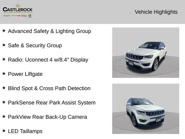 Used 2018 Jeep Compass Limited with VIN 3C4NJDCB1JT222820 for sale in Castle Rock, CO