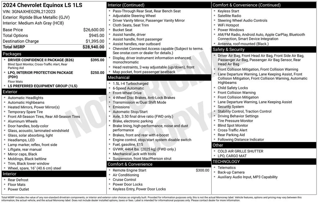 Used 2024 Blue Chevrolet LS image 3