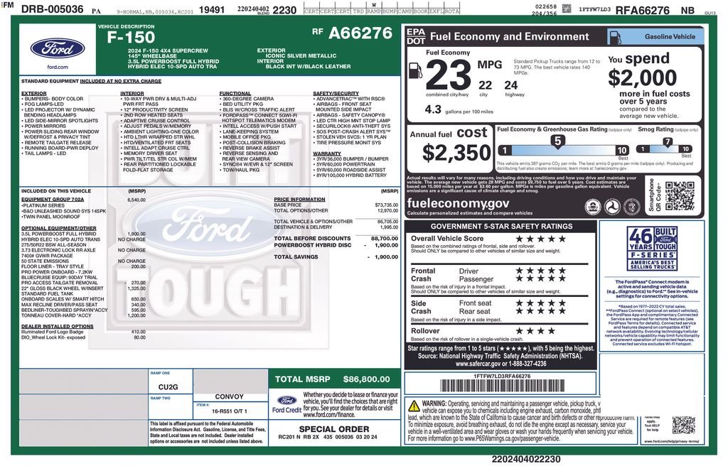 Used 2024 Silver Metallic Ford Platinum image 32