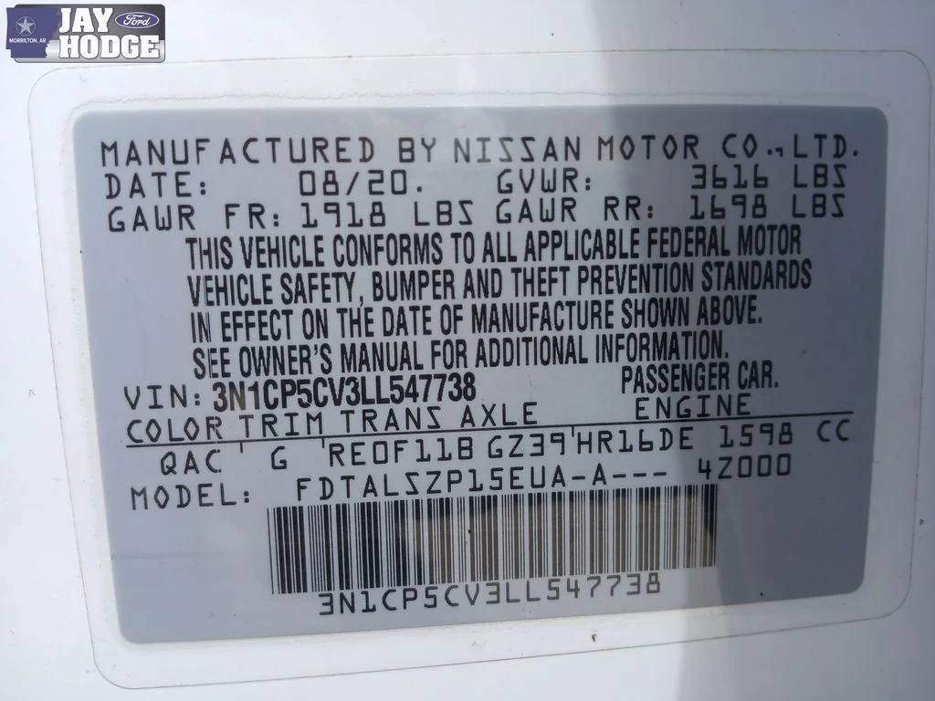 Used 2020 White Nissan SV image 23
