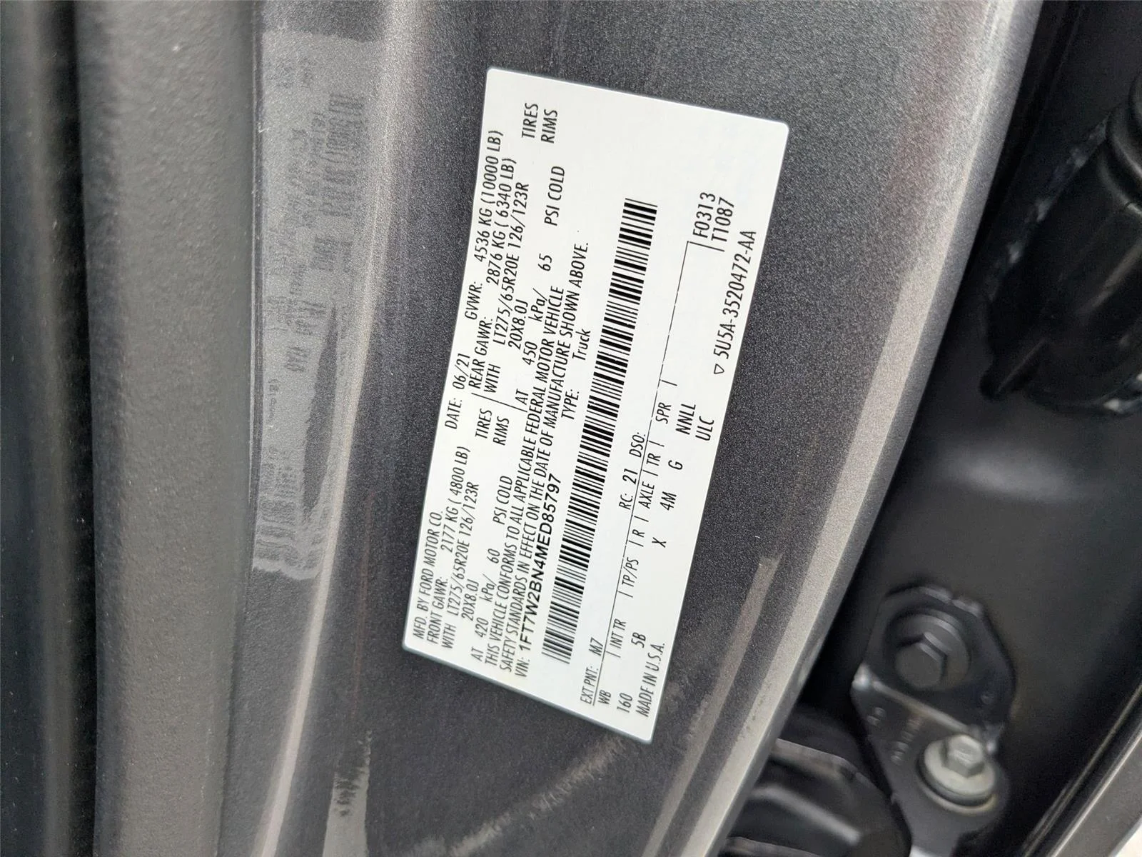 Used 2021 Carbonized Gray Metallic Ford LARIAT image 35