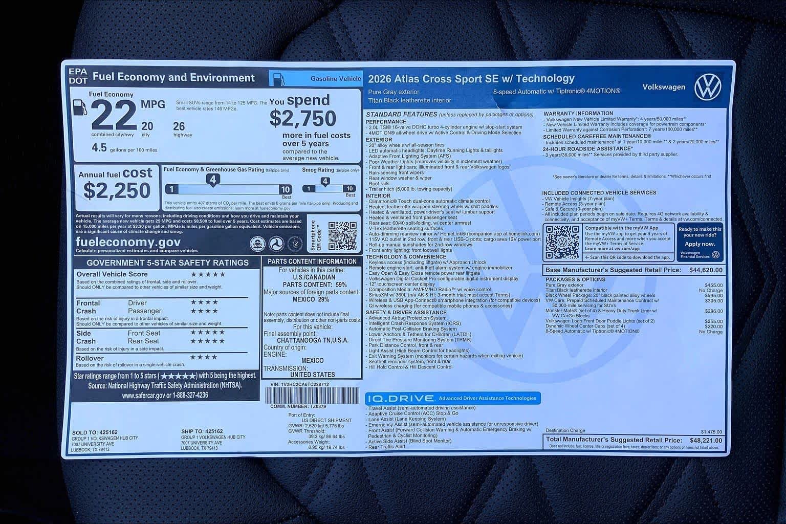 2026 Volkswagen Atlas Cross Sport SE w/Tech - Photo 22
