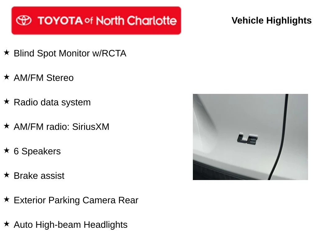 Used 2021 White Toyota LE image 5