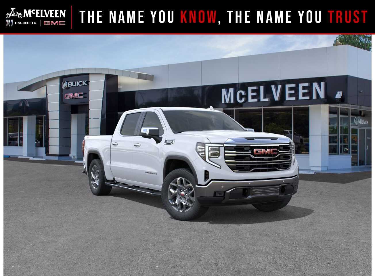 New 2026 Glacier White Tricoat GMC SLT image 1