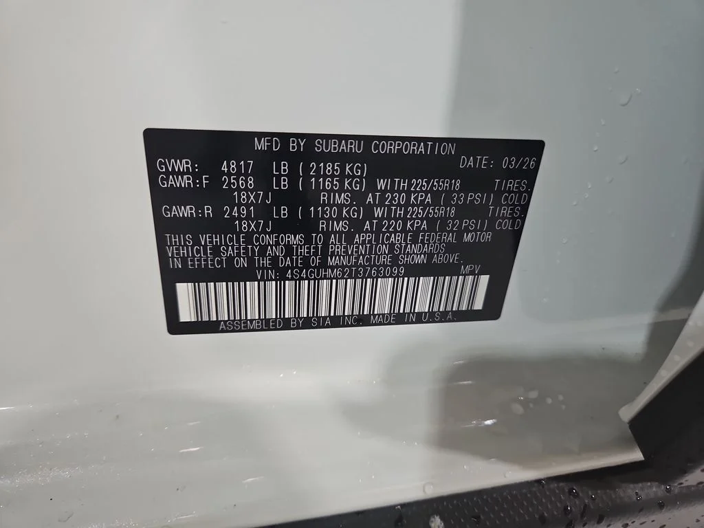New 2026 CRYSTAL WHITE PEARL Subaru Limited image 27