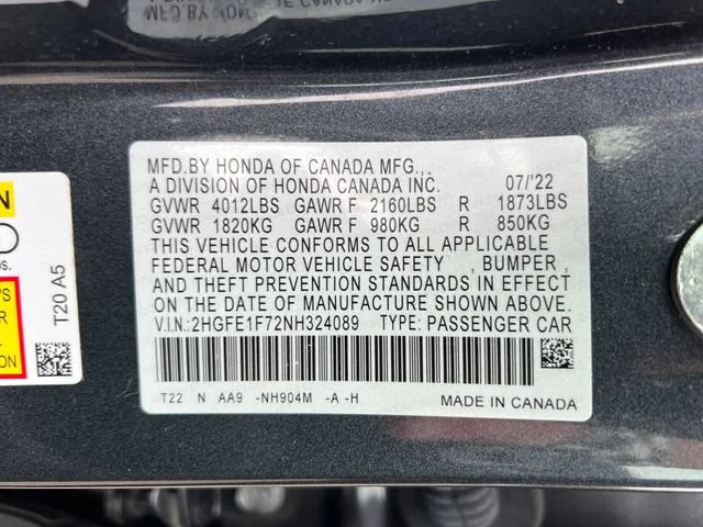 2022 Honda Civic EX - Photo 17
