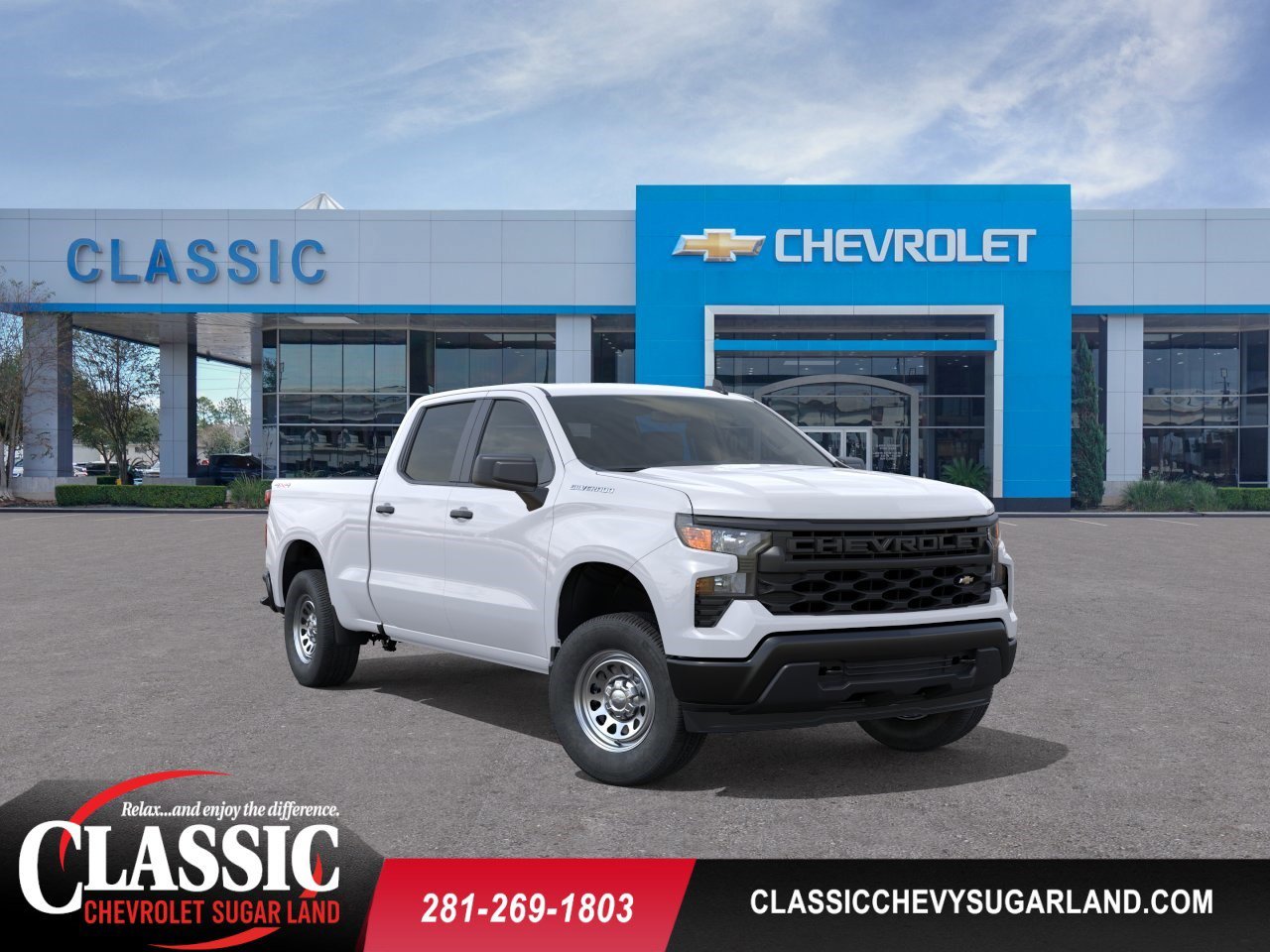 Summit White 2026 Chevrolet Silverado 1500 Work Truck Crew Cab 4WD Pickup Truck Four-Wheel Drive