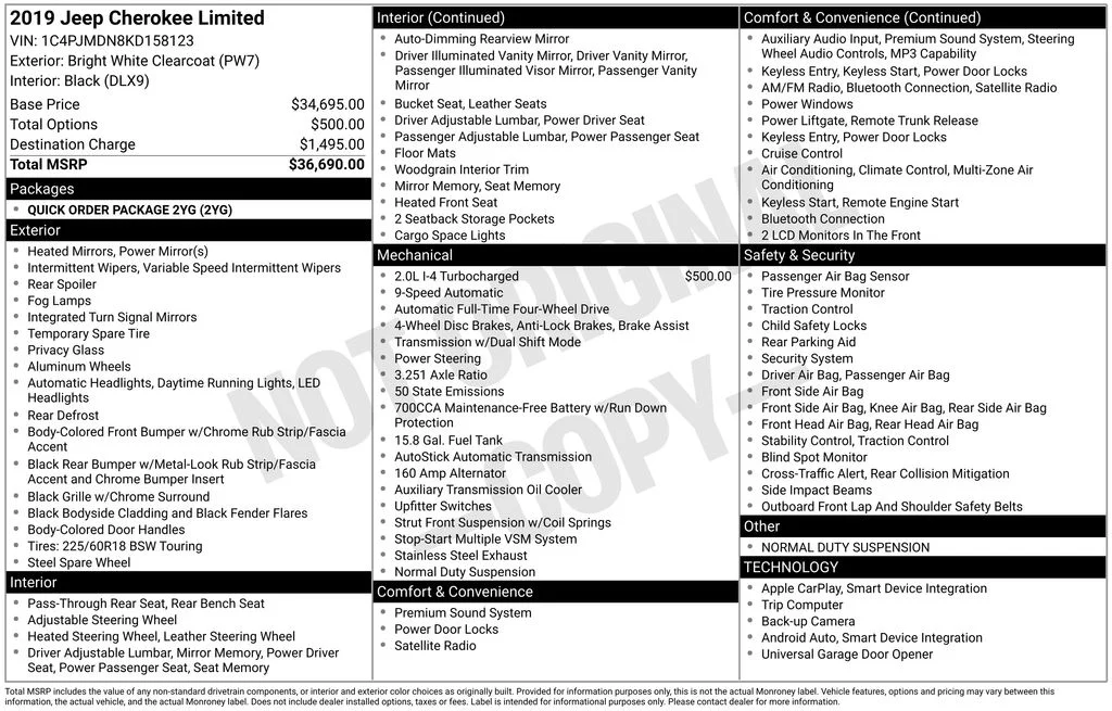 Used 2019 White Jeep Limited image 2