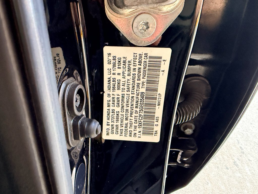 Used 2016 Crystal Black Pearl Honda EX image 30