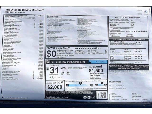 New 2026 Portimao Blue Metallic BMW 330i NA image 21