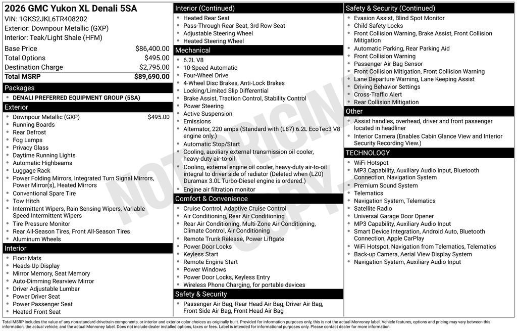 New 2026 Downpour Metallic GMC Denali image 26