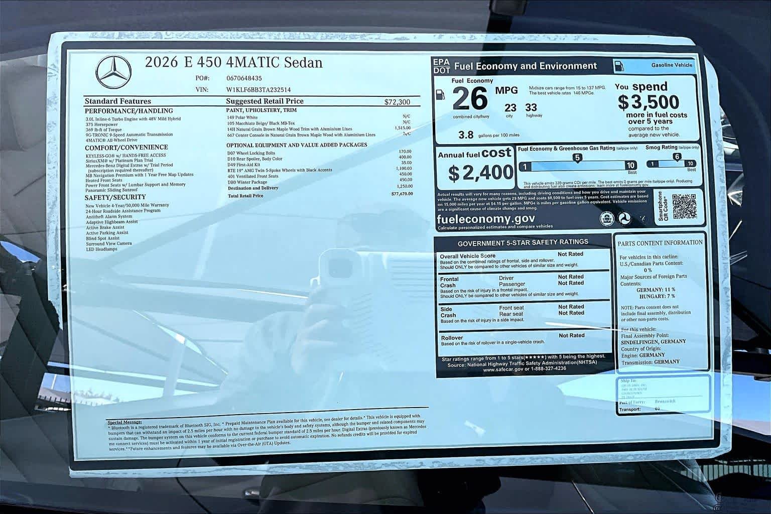 New 2026 Polar White Mercedes-Benz E 450 image 22