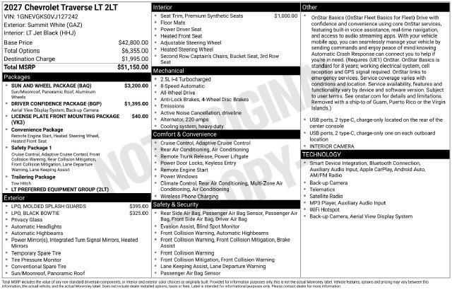 New 2027 Summit White Chevrolet LT image 25