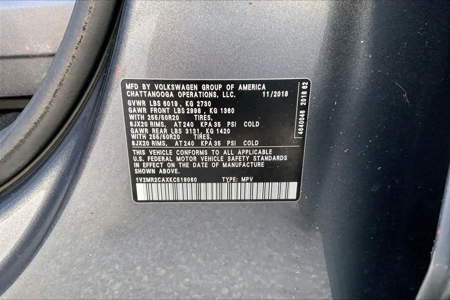 Used 2019 Platinum Gray Metallic Volkswagen 3.6L V6 SEL image 31