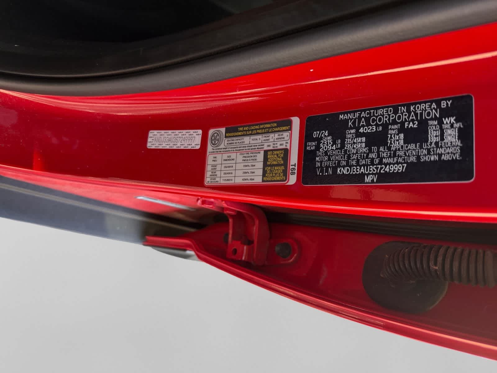Certified Used 2025 Inferno Red/Black Roof Kia EX image 25