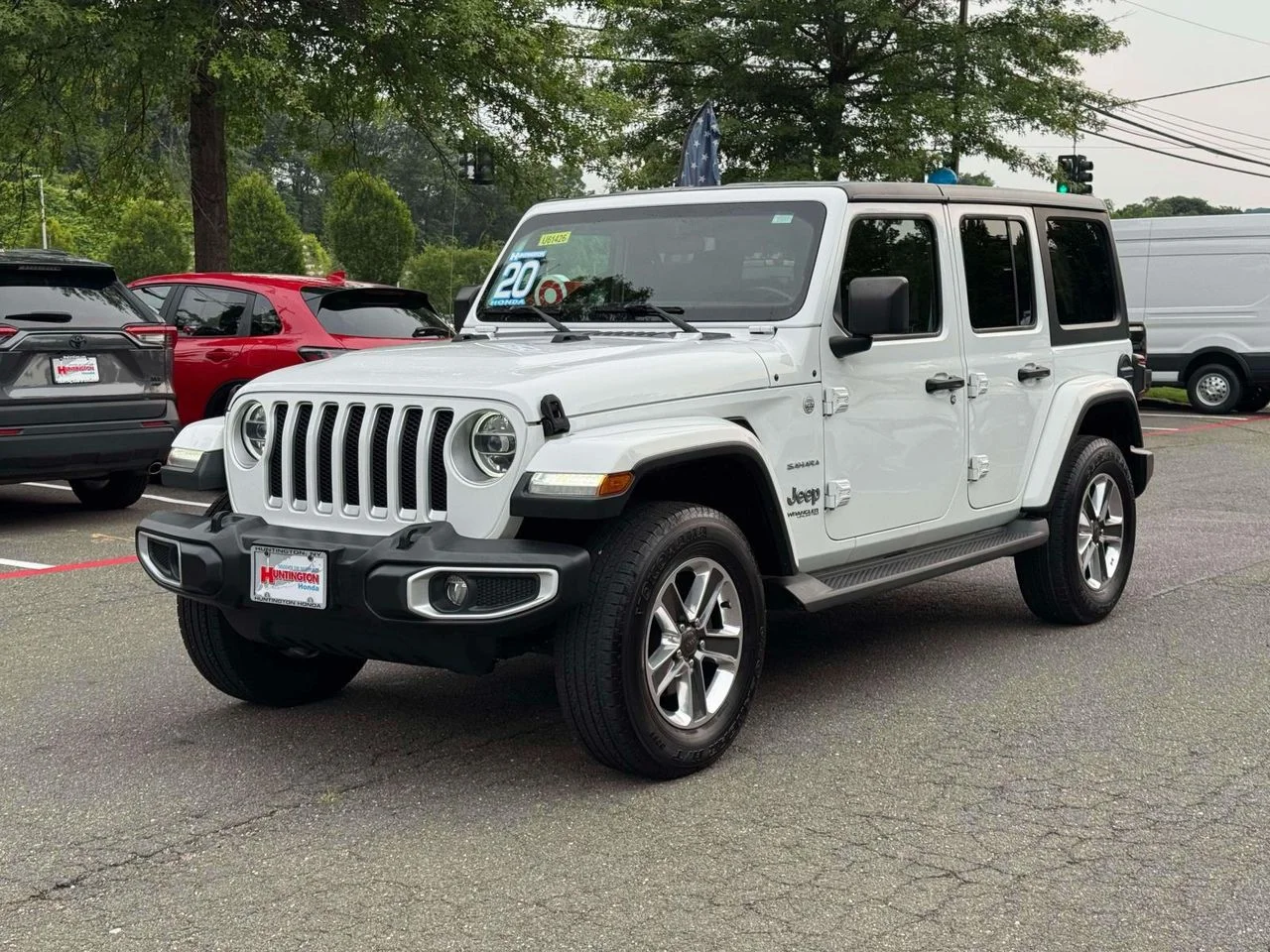 Used 2020 Bright White Clearcoat Jeep Sahara 4x4 image 3