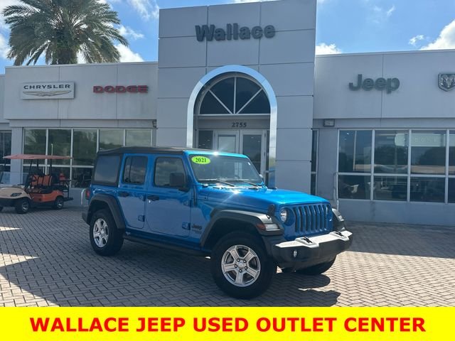 Used 2021 Blue Jeep Unlimited Sport S image 1