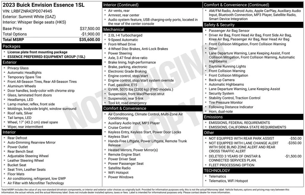Used 2023 White Buick Essence image 17