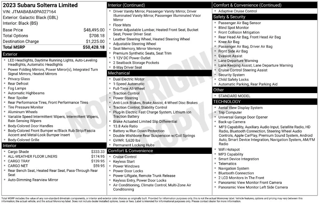 Certified Used 2023 Black Subaru Limited image 44