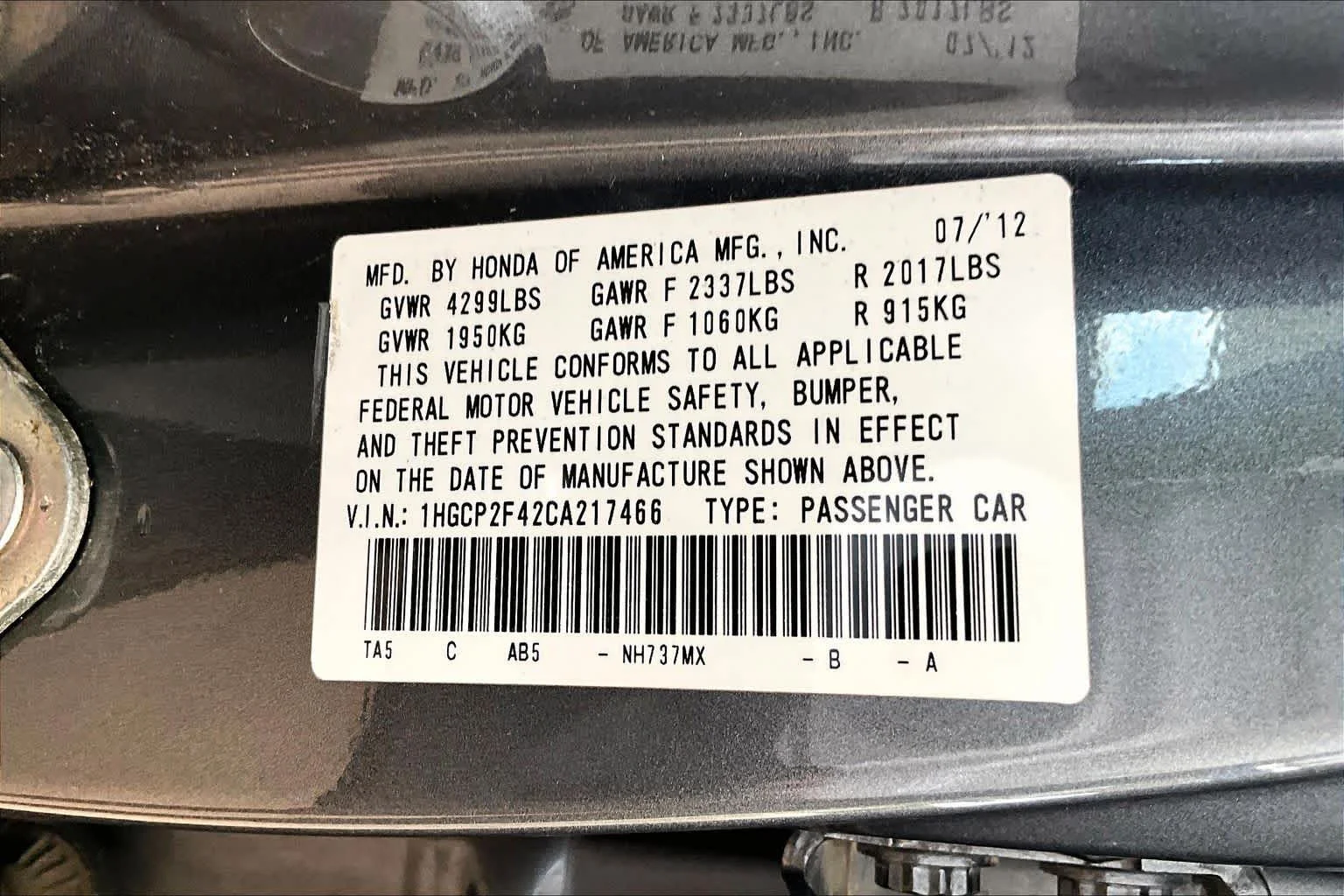 Used 2012 Polished Metal Metallic Honda LX Premium image 32
