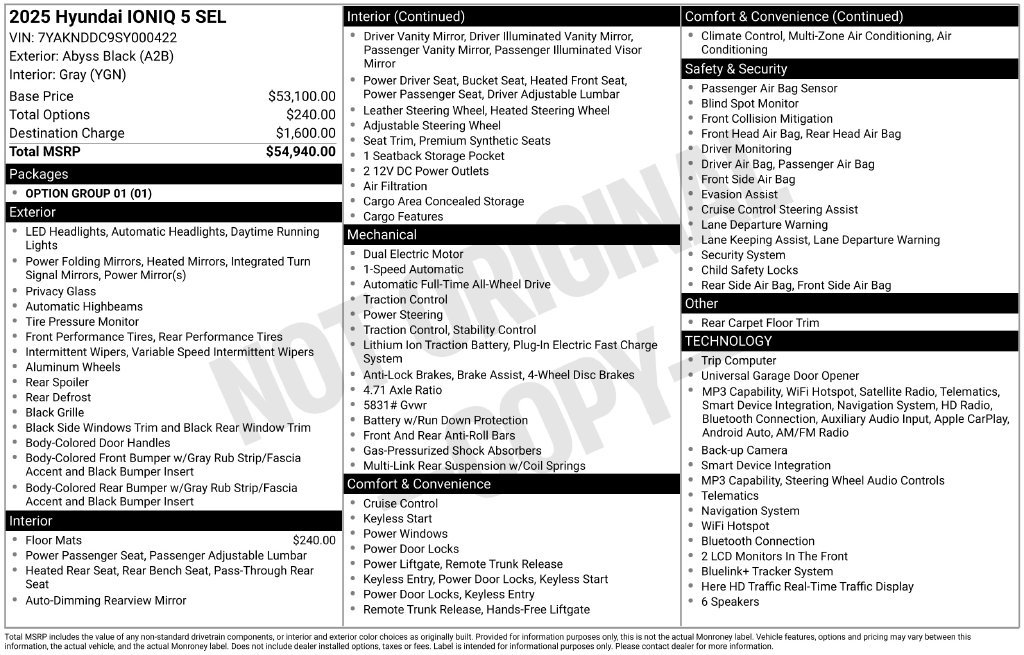 Used 2025 Hyundai IONIQ 5 SEL with VIN 7YAKNDDC9SY000422 for sale in Highland Park, IL
