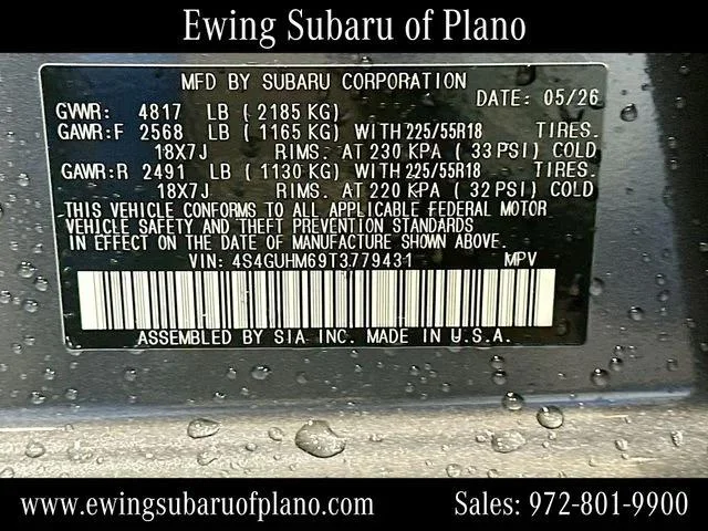 New 2026 MAGNETITE GRAY PEARL Subaru Limited image 64