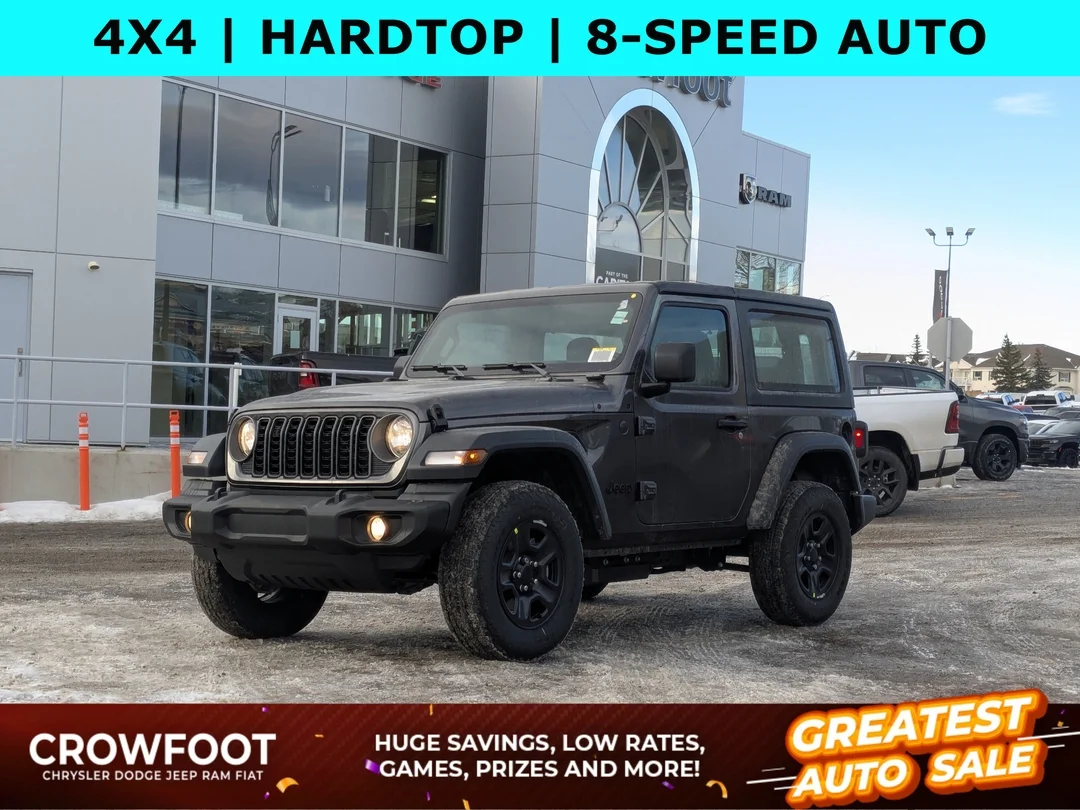 New 2026 Grey Jeep Sport - - Black Freedom Hardtop - 8-Spd Auto - 12.3 Uconnect 5 - Selec-Speed Control & More! image 1