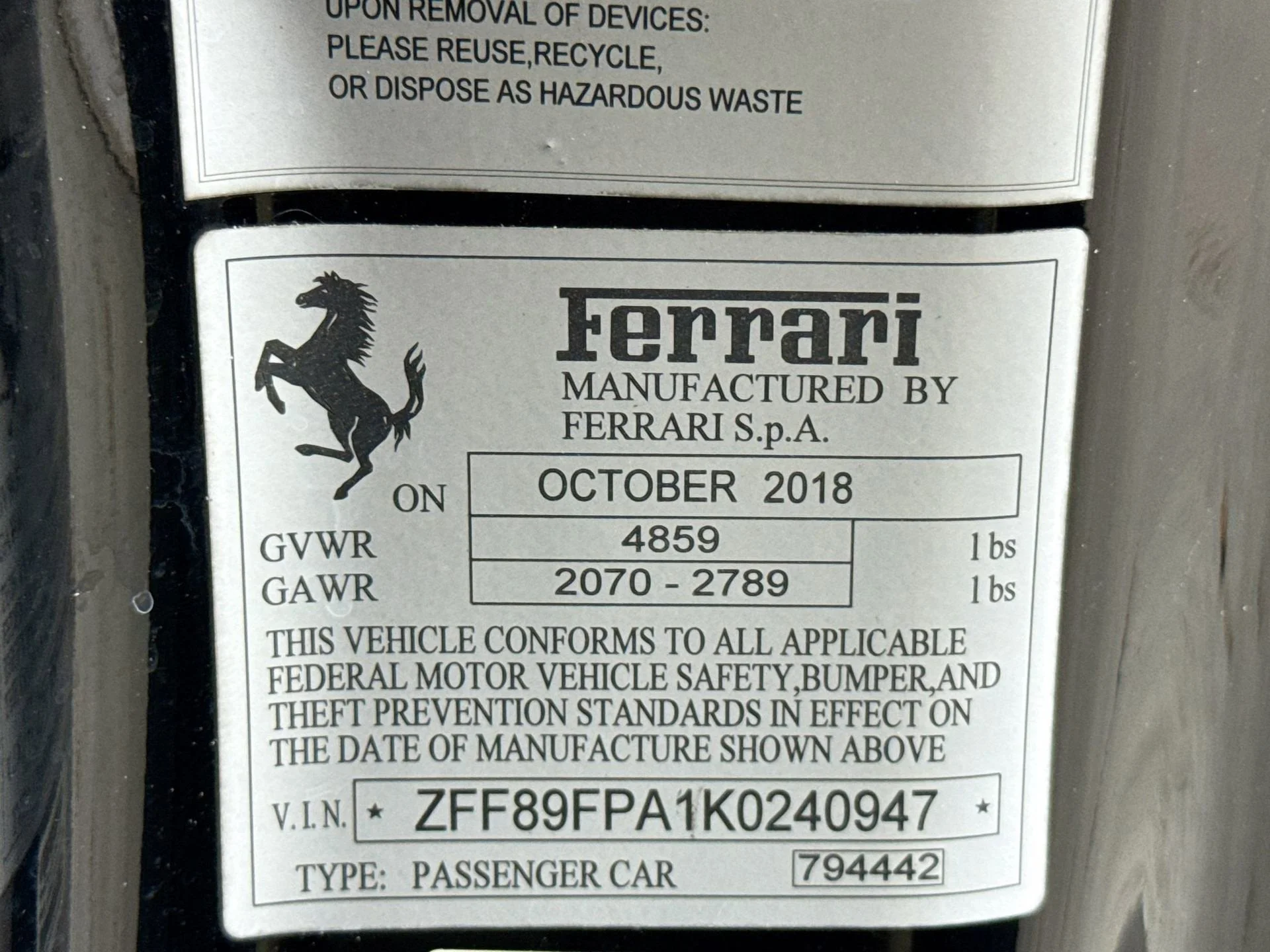 Certified Used 2019 Nero Ferrari Base image 29