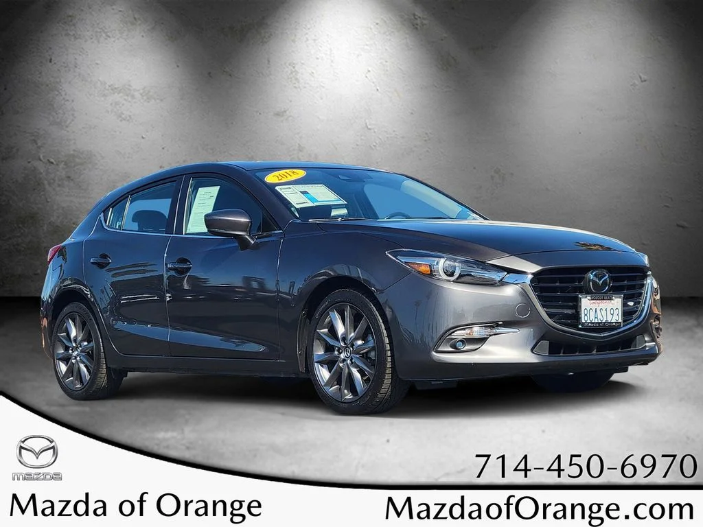 Pre-Owned 2018 Mazda Mazda3 Grand Touring 4D Hatchback in Orange