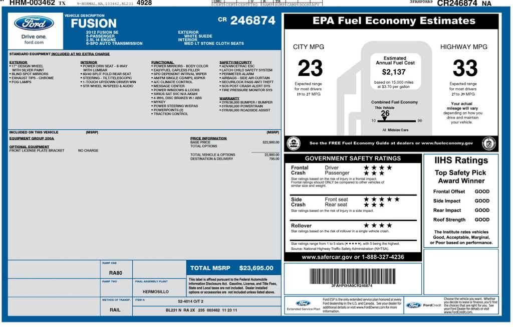 Used 2012 White Ford SE image 6