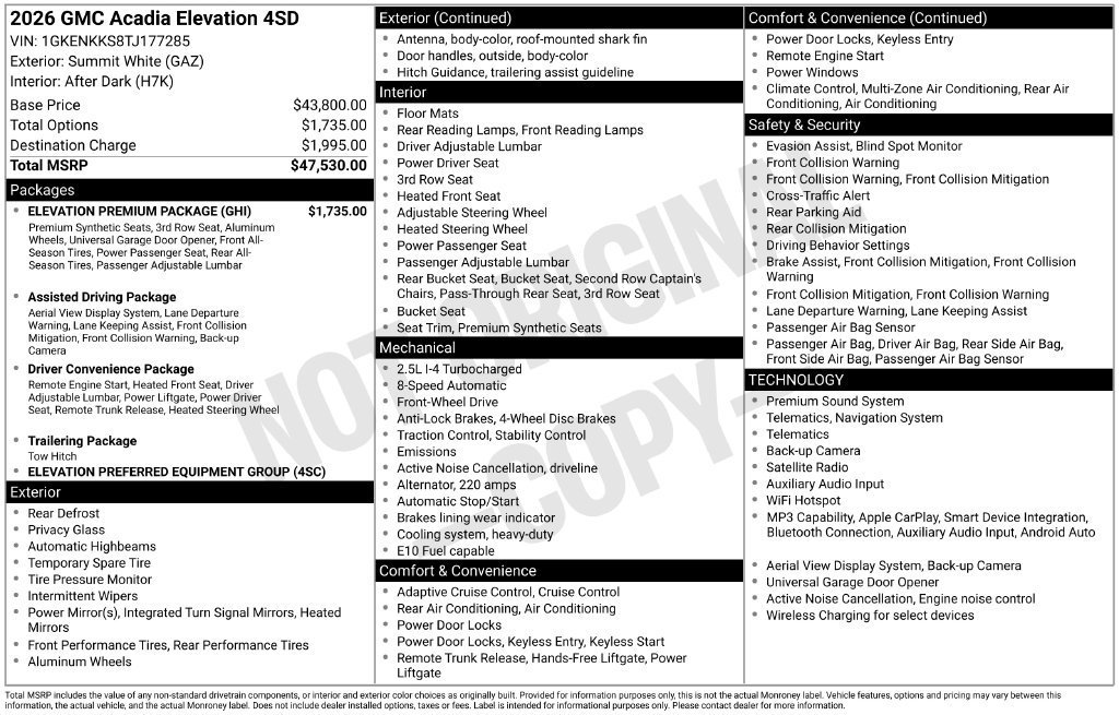 Used 2026 Summit White GMC Elevation image 30