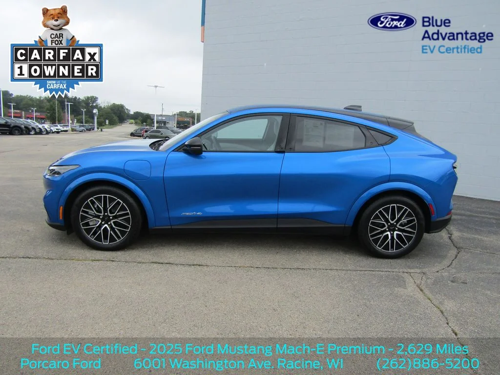 Certified 2025 Ford Mustang Mach-E Premium AWD with VIN 3FMTK3SU8SMA41545 for sale in Racine, WI