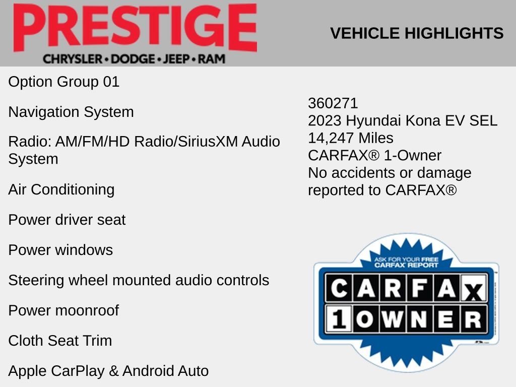Used 2023 Hyundai Kona EV SEL with VIN KM8K33AG6PU178832 for sale in Las Vegas, NV