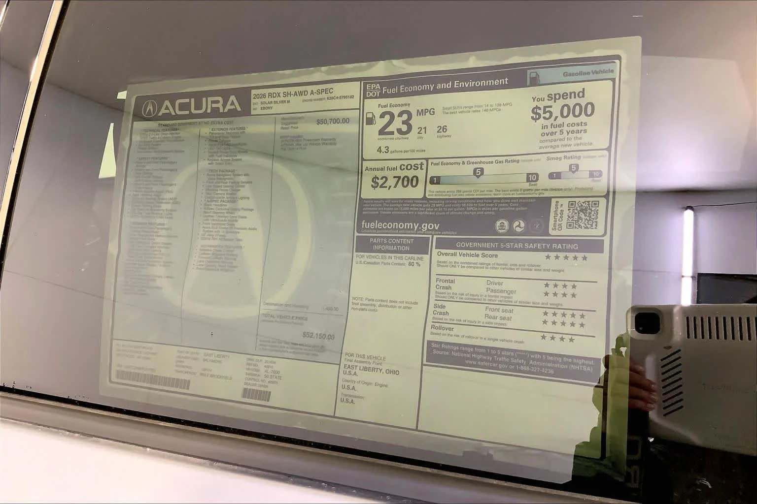 New 2026 Solar Silver Metallic Acura With A-Spec Package image 19