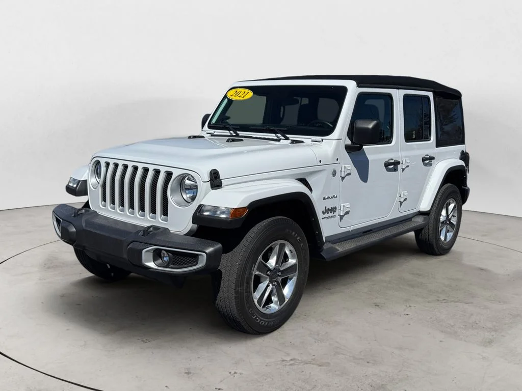 Used 2021 White Jeep Unlimited Sahara image 3