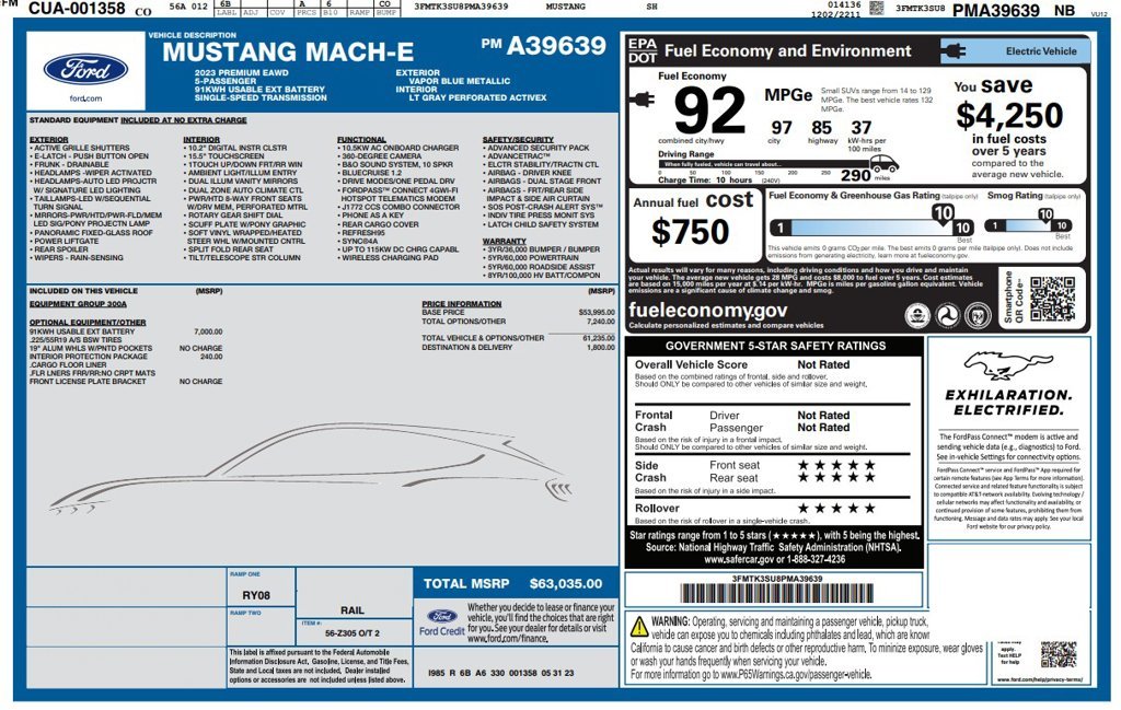 Used 2023 Vapor Blue Ford Premium image 3